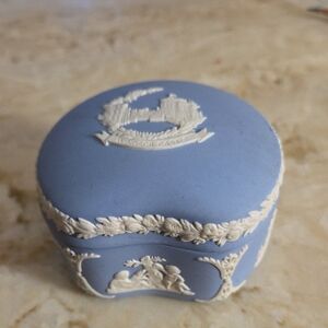 Wedgwood Windsor Castle Pale Blue Jasperware Box. Made in England.